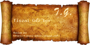 Tiszai Gábor névjegykártya